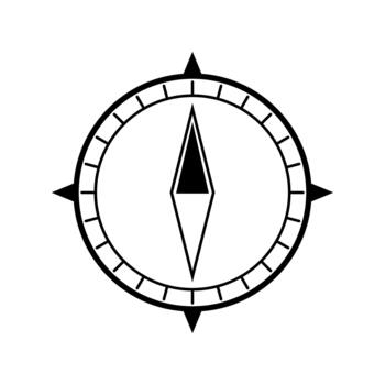 Navigating direction using a simple compass icon symbol vector