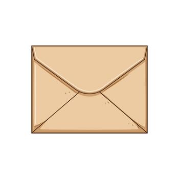 Closed brown envelope sending message correspondence information vector