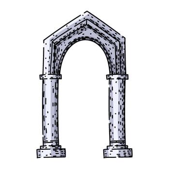 antiguo Roca arco representando historia y arquitectura vector