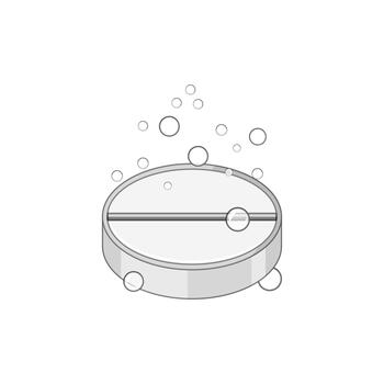 Effervescent tablet dissolving with bubbles on white background vector