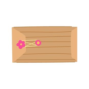 Kraft envelope with string and washer closure vector