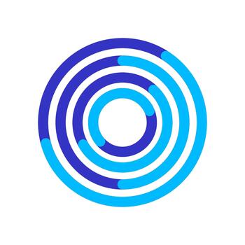 Concentric ring chart visualizing data progress and analytics vector