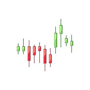 Analyzing stock market trading with candlestick chart pattern vector