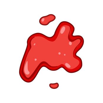rojo dibujos animados líquido gota derramar creando resumen splat vector