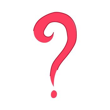 Hand drawn red question mark representing query vector
