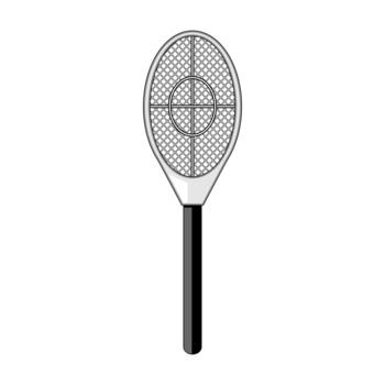 Electric bug zapper racket with target icon vector