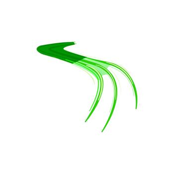 Green curved abstract lines creating dynamic wave movement vector