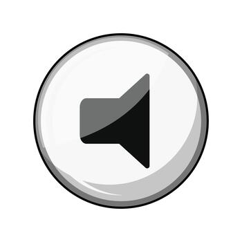 Digital speaker control button indicating muted sound vector