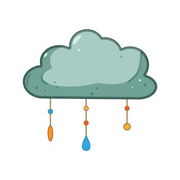 Boho cloud decoration creating a whimsical nursery element vector