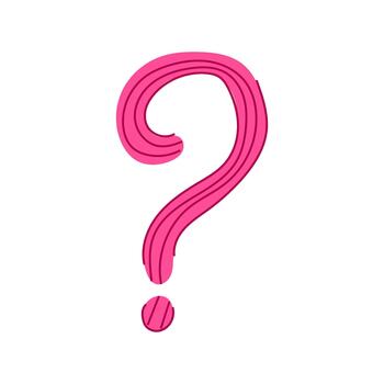Pink question mark symbol asking for answers solution vector