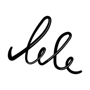 Stylized handwritten text with double line loop effect on white background vector