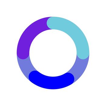 Circular data progress bar with segments vector