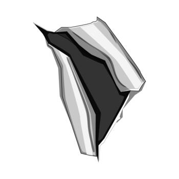 Torn fractured metal sheet creating abstract shape vector