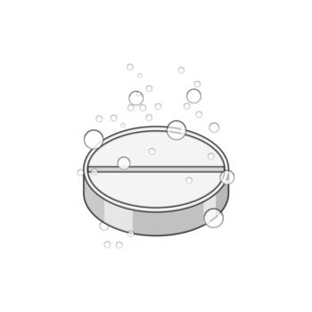 Effervescent tablet dissolving creating bubble effect vector