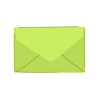 Green closed envelope sending mail or message notification vector