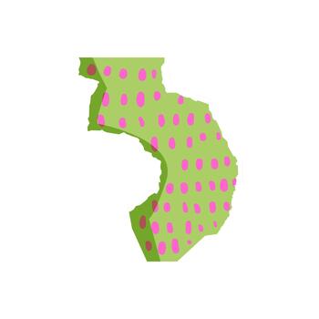 Abstract torn paper shape with playful polka dots vector