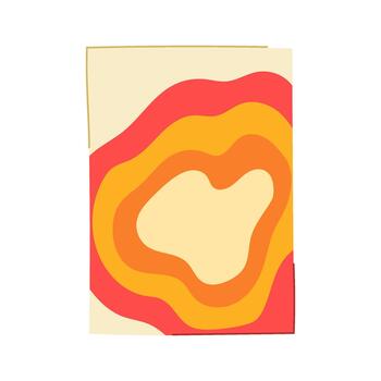 Retro abstract fluid waves layered color art vector