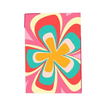 Abstract retro groovy flower pattern creating vibrant wavy illustration vector