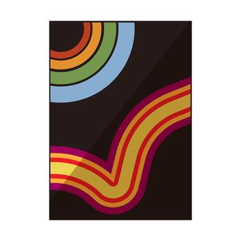 Abstract retro design featuring wavy lines and semicircles vector