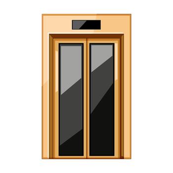 Elevator doors illustration displaying empty closed access vector
