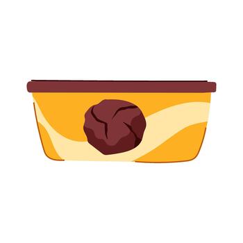 Ice cream pint container with chocolate flavor concept vector