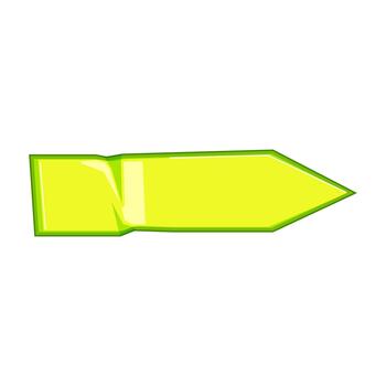 Green sticky arrow pointer labeling a direction or highlight vector