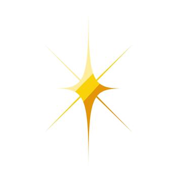 Golden sparkle effect icon creating bright starburst vector