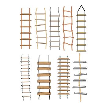 Rope ladders collection representing different designs and concepts vector