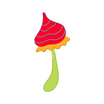 Groovy mushroom illustration creating a vibrant psychedelic design vector