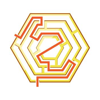 hexagonal laberinto hallazgo camino a solución concepto vector
