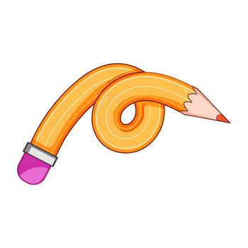 Flexible yellow pencil bending and twisting creating a knot vector