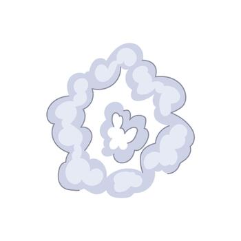Cartoon smoke cloud creating explosion impact effect vector