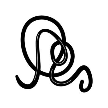 negro línea garabateando bucles creando resumen nudo forma vector