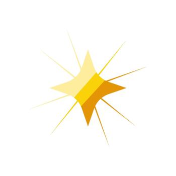 Golden yellow sparkle symbol creating a shining effect vector