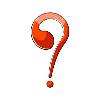 Red graphic question mark symbol highlighting unknown concepts vector