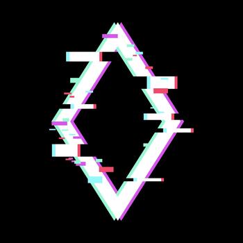 Glitch art frame creating a digital distortion border vector