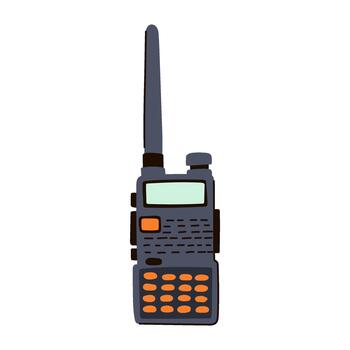 Portable two way radio communicating instant messages vector