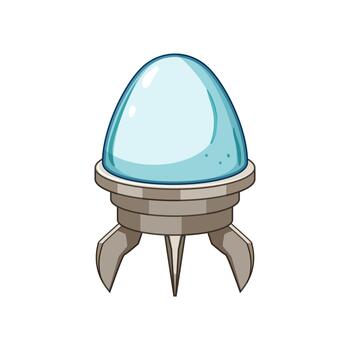 Alien spaceship module or futuristic pod exploring cosmos vector