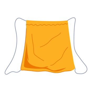 Orange drawstring sack empty with open strings vector