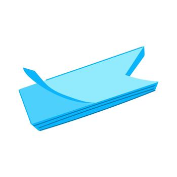 Blue sticky notes stack forming arrow shape vector