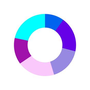 Segmented ring chart representing data analysis and information vector