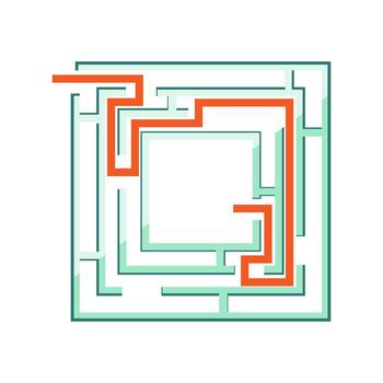 resolviendo complejo laberinto diagrama hallazgo correcto camino vector