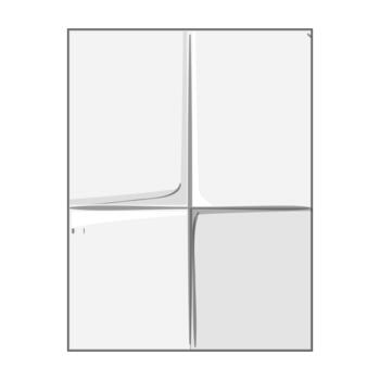 White paper sheet showing four distinct fold lines vector