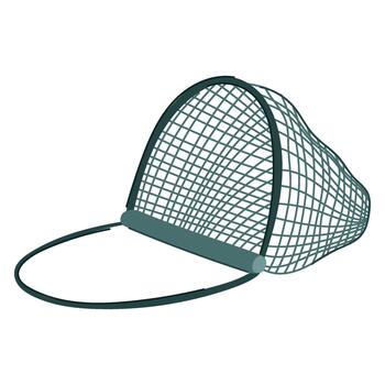 Animal trap net showing open entrance for catching vector