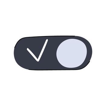 User interface toggle switch presenting activated state vector