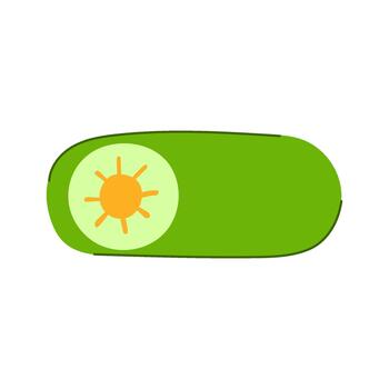 Toggle switch with sun icon setting day mode vector