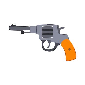 Handgun revolver design representing concepts of danger security defense vector
