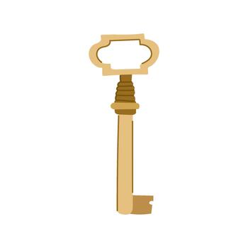Skeleton key depicting access, secret, and solution concept vector