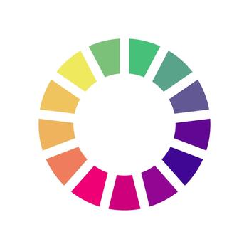 Segmented color wheel showing abstract spectrum data vector