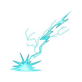 relámpago Huelga impactante suelo creando eléctrico explosión vector